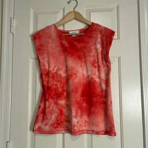Skinnygirl Red Tie-Dye Sleeveless Tank Top
